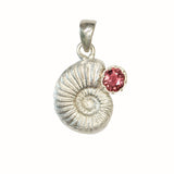 Anhaenger-Ammonit-rosa-Turmalin-925er-Silber-handmade-Mainz-Goldschmiede